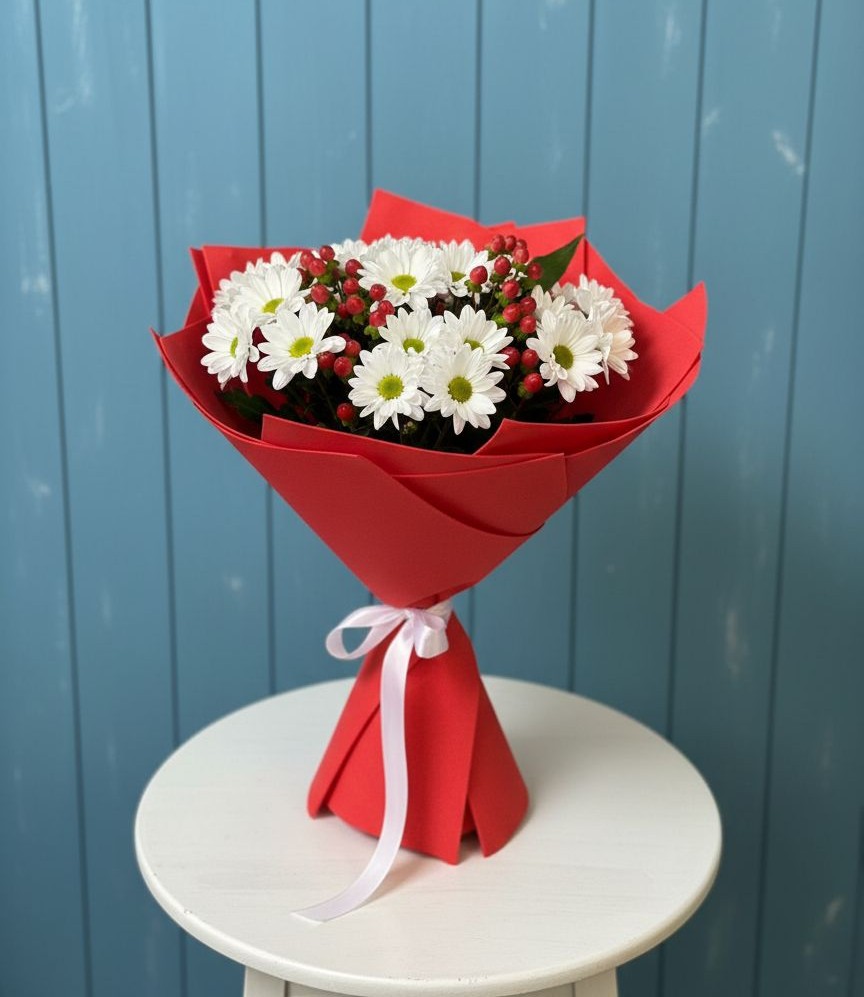 Букет цветов из: Хризантемы в Рыздвяный