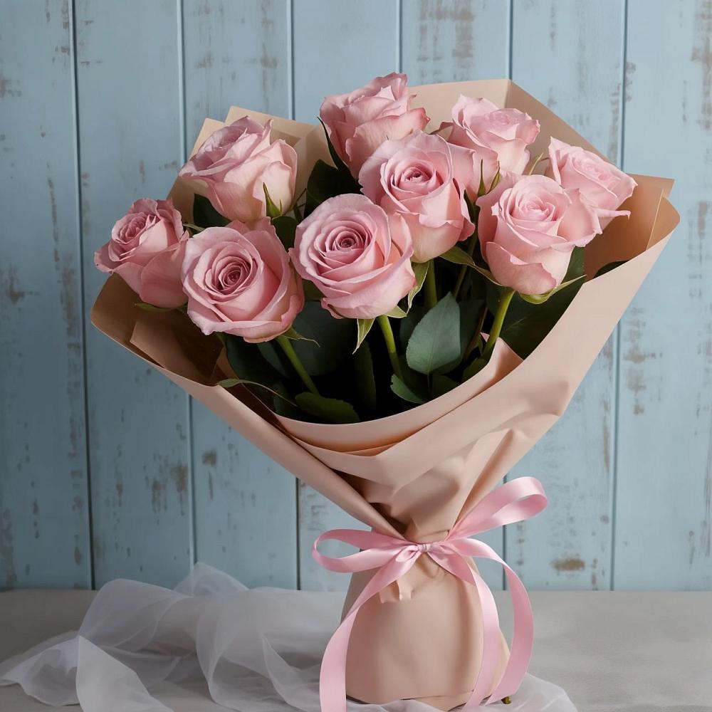 Букет цветов из: Розы в Рыздвяный