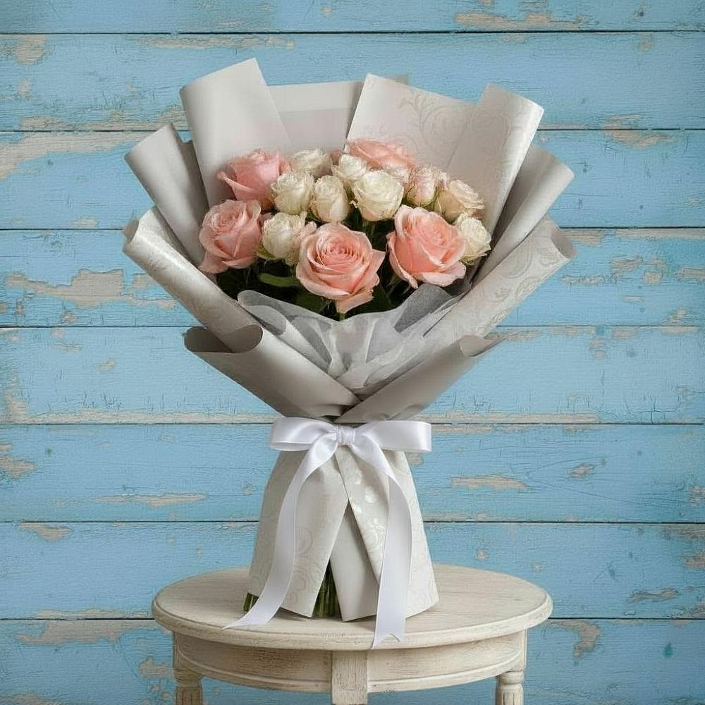 Букет цветов из: Розы в Рыздвяный