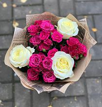 Букет цветов из:  Розы #REPLACE_PRED# Рыздвяный