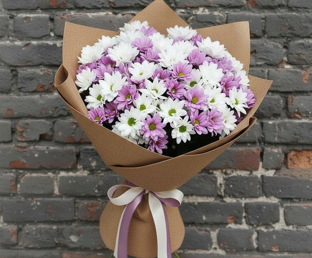 Букет цветов из: Хризантемы в Рыздвяный