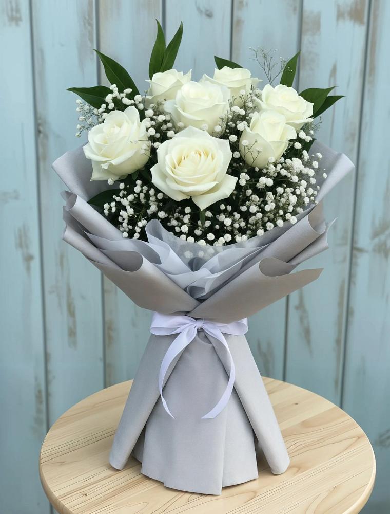 Букет цветов из: Розы в Рыздвяный