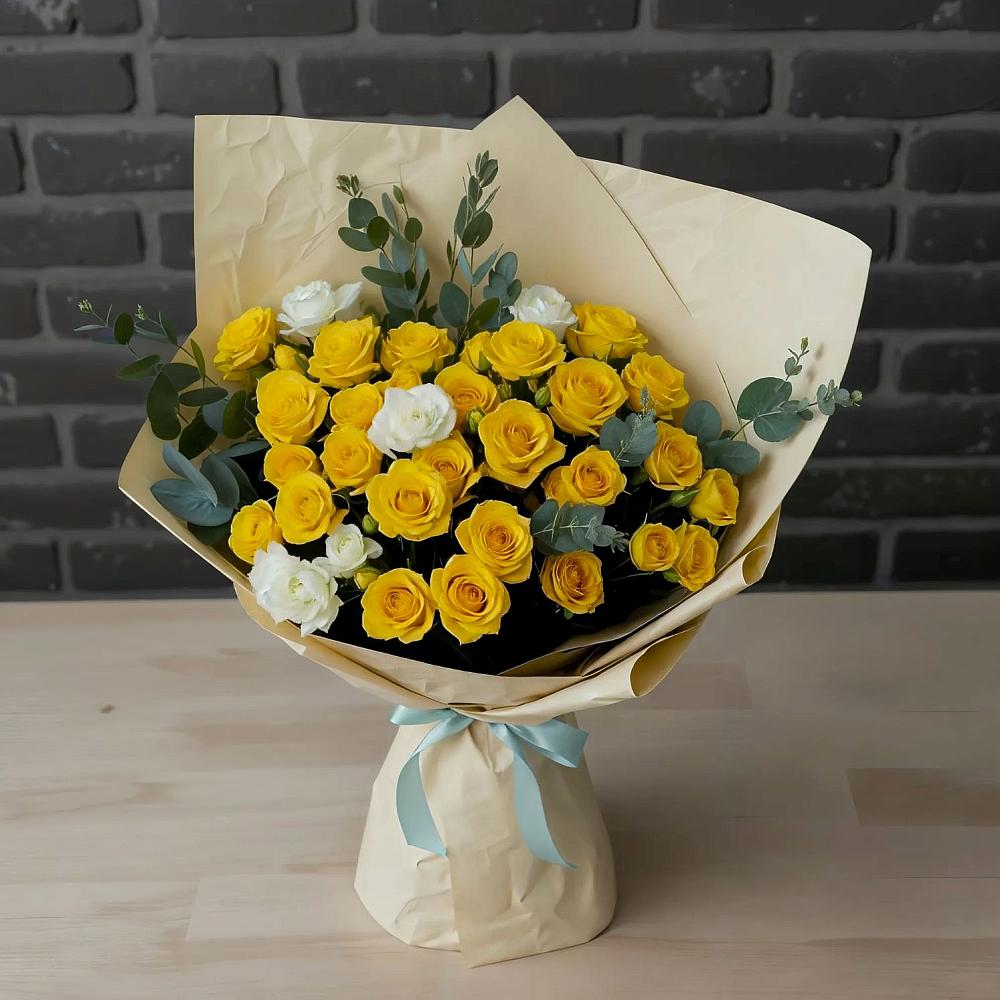 Букет цветов из: Розы в Рыздвяный