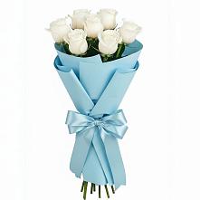 Букет 7 белых роз Проуд в Рыздвяный