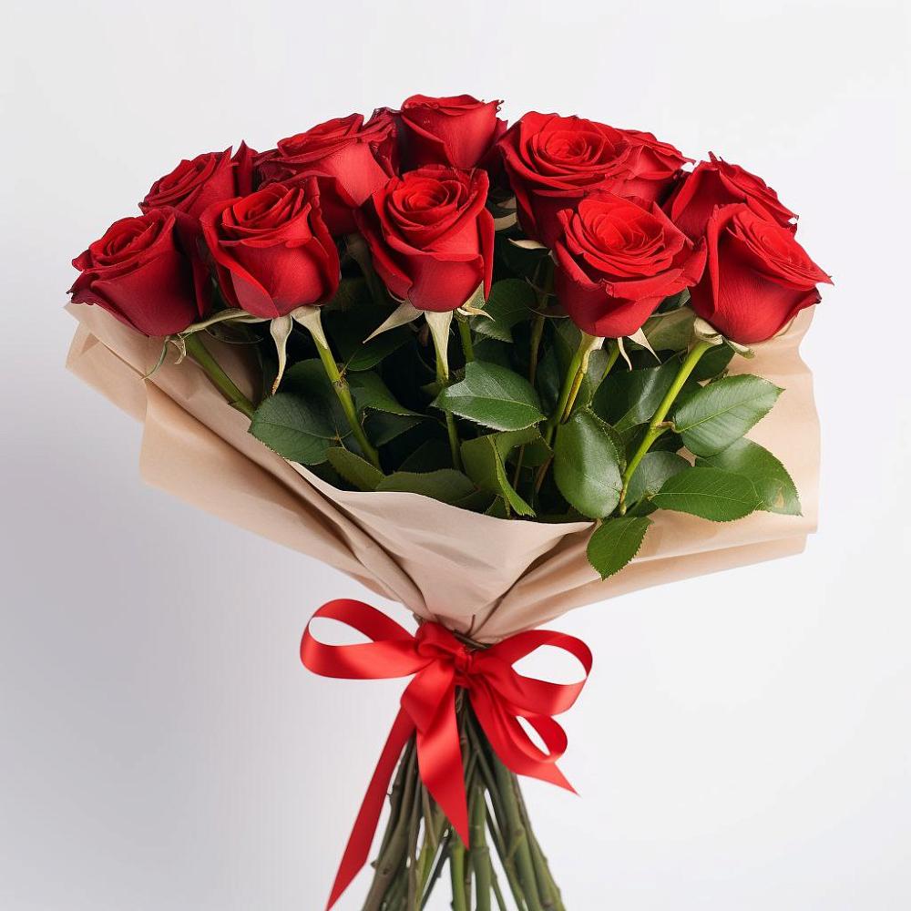 Букет 11 Красных роз Эдлесс Лав в Рыздвяный