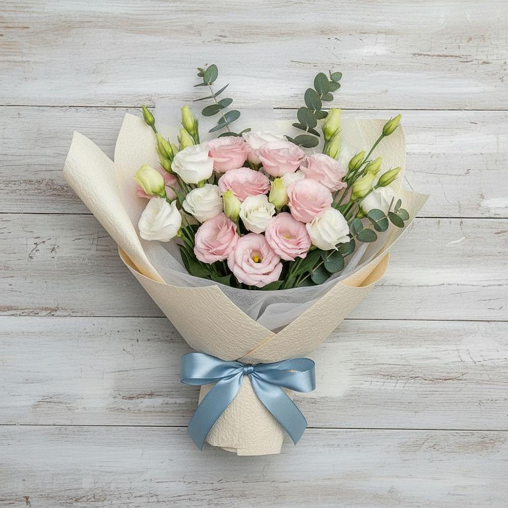 Букет цветов из: Лизиантусы в Рыздвяный